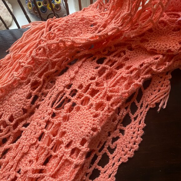 🍄464-You Are UK2LA😁💛 Salmon Mandella Crochet Vest - Picture 8 of 11